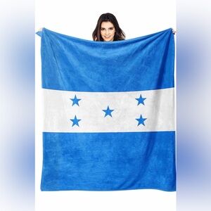 Flannel Blanket with Honduran Flag Soft Warm Cozy Lightweight for Bedroom Home